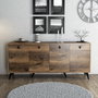 Hanah Home Elite 1616 Consola de Madera Contrachapada Recubierta de Melamina Color Nogal 180x80x45 cm